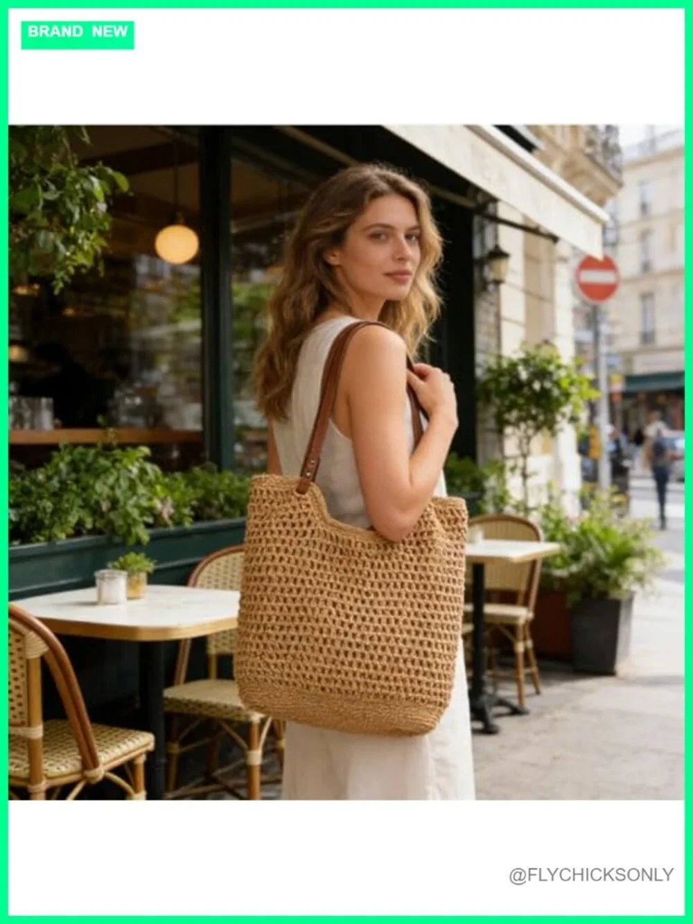 Handwoven Straw Hobo Bag with Faux Leather Handles Summer Tote